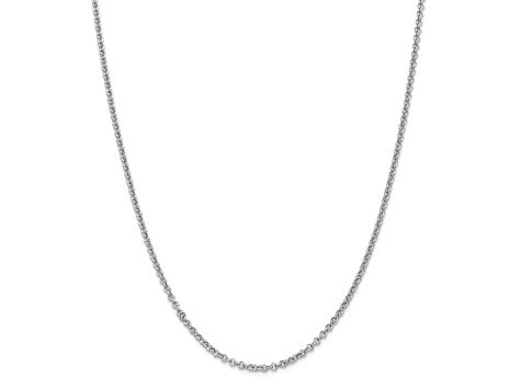 Rhodium Over Sterling Silver 2.5mm Rolo Chain