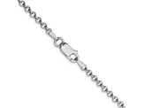 Rhodium Over Sterling Silver 2.5mm Rolo Chain