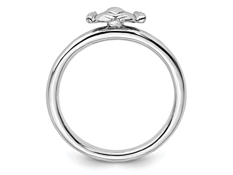 Sterling Silver Stackable Expressions Rhodium Claddagh Ring