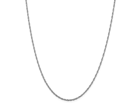 Rhodium Over Sterling Silver 2mm Loose Rope Chain