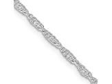 Rhodium Over Sterling Silver 2mm Loose Rope Chain