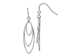 Sterling Silver Polished Triple Marquise Shape Dangle Earrings