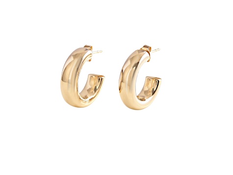 18K Vermeil Gold Over Silver Open Chunky Hoop Earrings For Gf