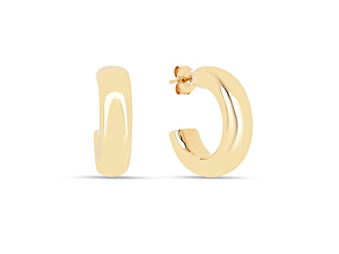18K Vermeil Gold Over Silver Open Chunky Hoop Earrings For Gf