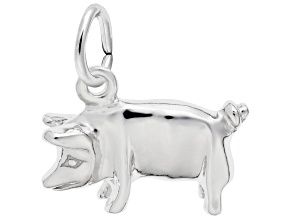 Silver Pig Charm