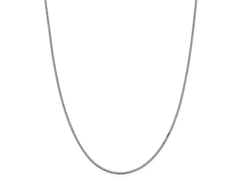 Rhodium Over Sterling Silver 1.5mm Box Chain