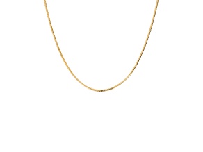 18K Yellow Gold Plated  Over 950 Sterling Silver 16" Diamond Cut Snake Chain Necklace