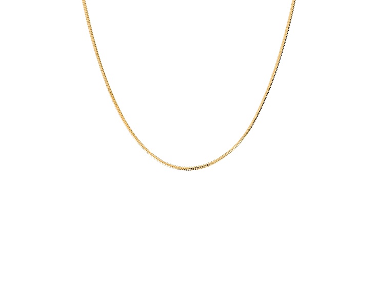 18K Yellow Gold Plated Over 950 Sterling Silver 16" Diamond Cut Snake Chain Necklace