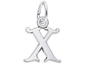 Silver Initial X Charm
