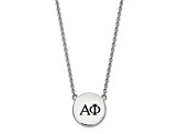 Rhodium Over Sterling Silver LogoArt Alpha Phi Large Enamel Pendant Necklace