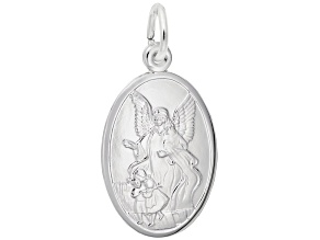 Silver Guardian Angel Charm