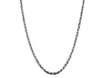 Rhodium Over Sterling Silver 3.5mm Diamond-cut Rope Chain