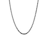 Rhodium Over Sterling Silver 3.5mm Diamond-cut Rope Chain