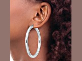 Sterling Silver Rhodium-plated 5mm Round Hoop Earrings
