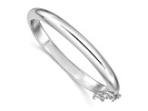 Rhodium Over Sterling Silver Polished 5mm with Safety Hinged Children's Bangle