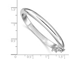 Rhodium Over Sterling Silver Polished 5mm with Safety Hinged Children's Bangle
