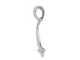 Rhodium Over Sterling Silver Polished 3D Sailboat Pendant