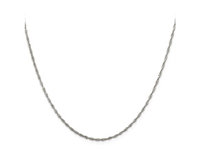 Sterling Silver 1.4mm Singapore Chain with 2-inch Extension Necklace
