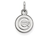 Rhodium Over Sterling Silver MLB Chicago Cubs LogoArt Circle Pendant