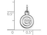 Rhodium Over Sterling Silver MLB Chicago Cubs LogoArt Circle Pendant