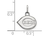 Rhodium Over Sterling Silver MLB Cincinnati Reds LogoArt Circle Pendant