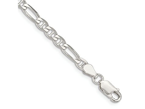 Sterling Silver 3.75mm Figaro Anchor Chain Bracelet