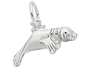 Silver Manatee Charm