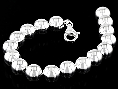 950 Sterling Silver 10mm Beaded Bracelet