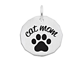 Silver Cat Mom Charm