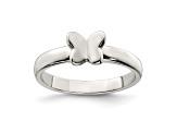 Rhodium Over Sterling Silver Polished Butterfly Children's Ring