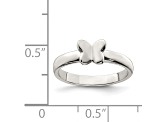 Rhodium Over Sterling Silver Polished Butterfly Children's Ring