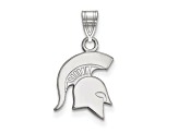 Rhodium Over Sterling Silver LogoArt Michigan State University Small Pendant