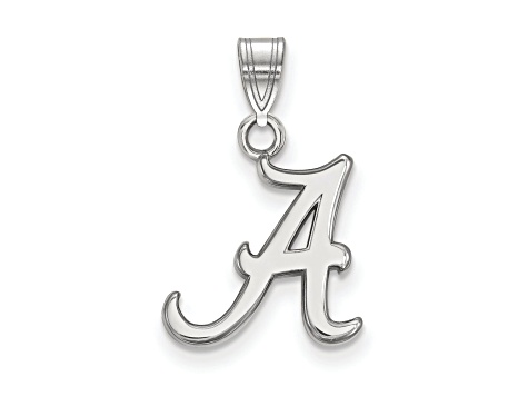 Rhodium Over Sterling Silver LogoArt University of Alabama Small Pendant