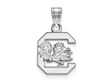 Rhodium Over Sterling Silver LogoArt University of South Carolina Small Pendant