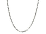 Sterling Silver 4.55mm Fancy Patterned Rolo Chain Necklace