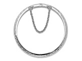Rhodium Over Sterling Silver Polished and Diamond-cut 5.5mm with Safety Hinged Children's Bangle
