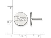Rhodium Over Sterling Silver MLB LogoArt Tampa Bay Rays Post Earrings