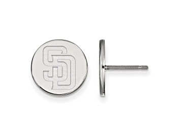 Picture of Rhodium Over Sterling Silver MLB LogoArt San Diego Padres Post Earrings