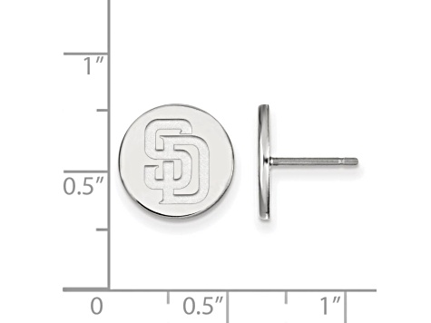 Rhodium Over Sterling Silver MLB LogoArt San Diego Padres Post Earrings