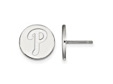 Rhodium Over Sterling Silver MLB LogoArt Philadelphia Phillies Post Earrings