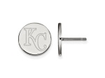Rhodium Over Sterling Silver MLB LogoArt Kansas City Royals Post Earrings