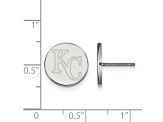 Rhodium Over Sterling Silver MLB LogoArt Kansas City Royals Post Earrings