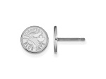 Rhodium Over Sterling Silver MLB LogoArt Toronto Blue Jays Post Earrings
