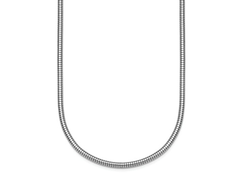 Rhodium Over Sterling Silver 2.4mm Snake 16 Inch Chain