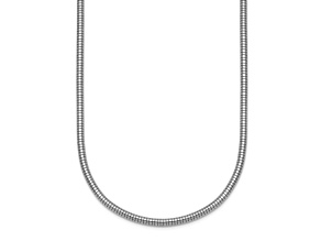 Rhodium Over Sterling Silver 2.4mm Snake 16 Inch Chain