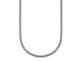 Rhodium Over Sterling Silver 2.4mm Snake 16 Inch Chain