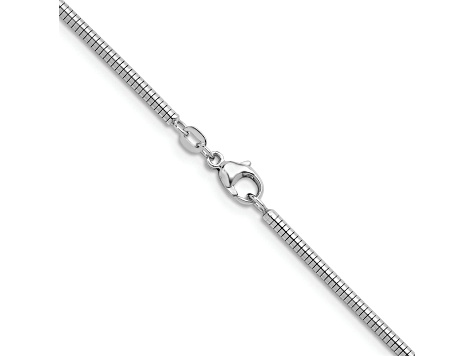 Rhodium Over Sterling Silver 2.4mm Snake 16 Inch Chain