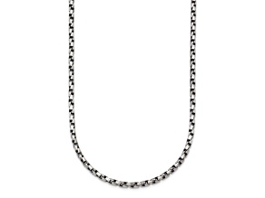 Sterling Silver Antiqued and Satin 2.5mm Twisted Box 18 inch Chain