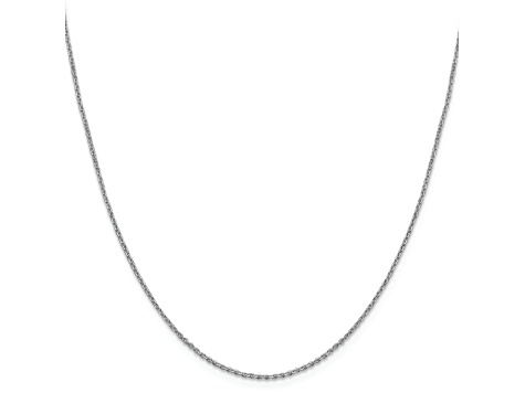 Rhodium Over Sterling Silver 1.25mm Diamond-cut Forzantina Cable Chain