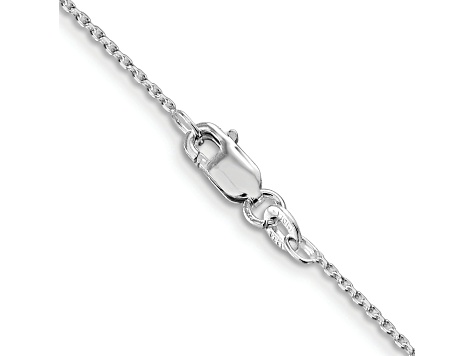 Rhodium Over Sterling Silver 1.25mm Diamond-cut Forzantina Cable Chain